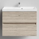 Тумба Бест 80 подвесной, Дубослив ореховый светлый ПВХ 3445 Vodok с раковиной в комплекте Тумба Бест 80 подвесной, Дубослив ореховый светлый ПВХ 3445 Vodok с раковиной в комплекте