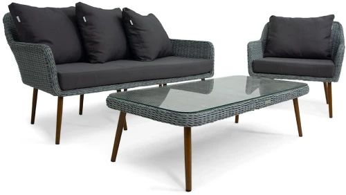 Комплект плетеной мебели MOKKA RIMINI (стол кофейный, 2 кресла, софа 3 х-местная)