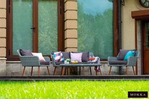 Комплект плетеной мебели MOKKA RIMINI (стол кофейный, 2 кресла, софа 3 х-местная)