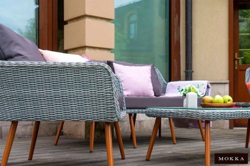 Комплект плетеной мебели MOKKA RIMINI (стол кофейный, 2 кресла, софа 3 х-местная)