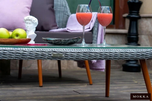 Комплект плетеной мебели MOKKA RIMINI (стол кофейный, 2 кресла, софа 3 х-местная)