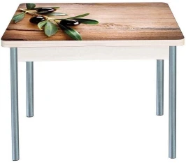 Симпл фотопечать стол обеденный раскладной / маслины/дуб молочный/металлик