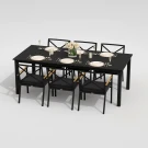 Обеденная группа DOLLA FESTA каркас карбон / стол алюминий 220 / ткань антрацит