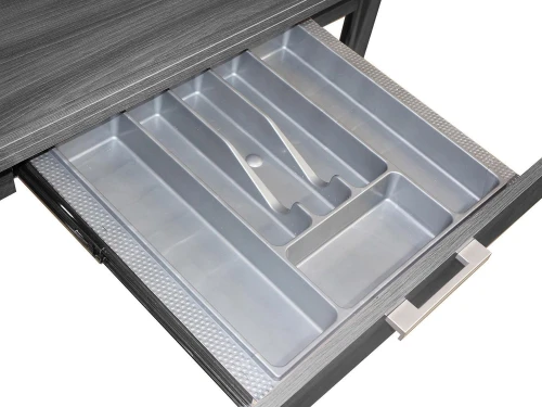 Симпл стол обеденный раскладной с ящиком / сосна пасадена/черный