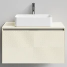 Тумба Соло 90, пример RAL 1015 Светлая слоновая кость, матовая, 1 ящик, подвесной Vodok с раковиной в комплекте