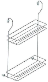 Полка 2-х ярусная малая Хром 300*210*105