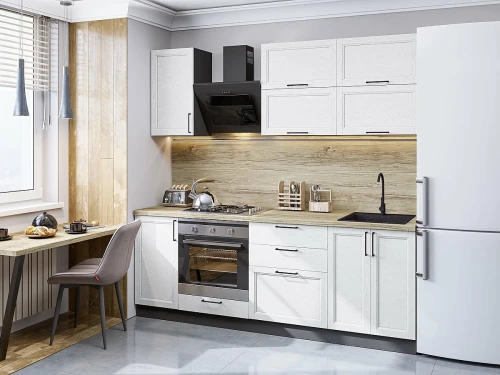 Прямая модульная кухня Сканди-01 White Silkwood Graphite 2140*2200*600