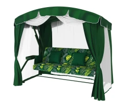 Качели садовые 3-х местные Караван Люкс  -  Зеленый