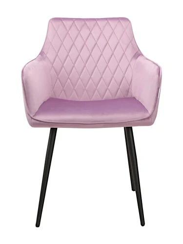 DC835 Стул мягкий с подлокотниками, СИРЕНЕВЫЙ#G62-27 велюр, каркас металл черный