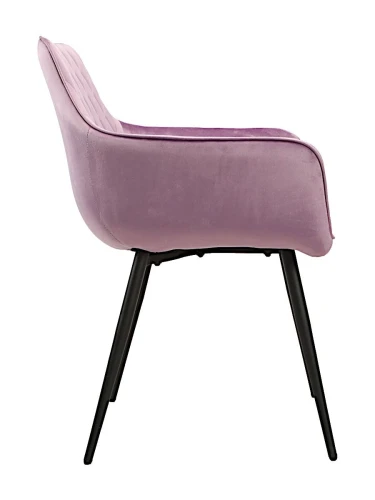 DC835 Стул мягкий с подлокотниками, СИРЕНЕВЫЙ#G62-27 велюр, каркас металл черный