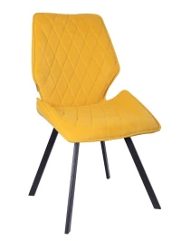 DC233 Стул мягкий поворотный 360, ЯНТАРНЫЙ#M420-32 велюр, каркас металл, черный КВАДРАТ