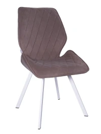 DC230 Стул мягкий, МОККО#M420-06 велюр, каркас металл, белый КВАДРАТ