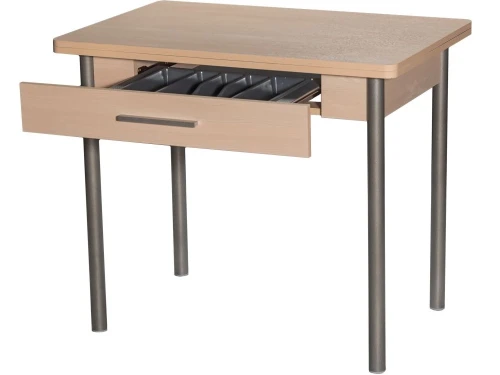 Стол М20 ДП1-02-05 900(1200)*600, ЛДСП:Дуб светлый, Н/стола (Металлик)
