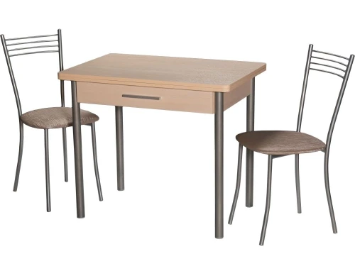 Стол М20 ДП1-02-05 900(1200)*600, ЛДСП:Дуб светлый, Н/стола (Металлик)