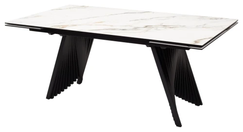 Стол IVAR 180 MARBLES KL-188 Контрастный мрамор, итальянская керамика, ®DISAUR
