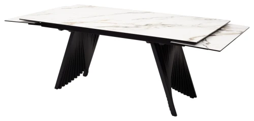 Стол IVAR 180 MARBLES KL-188 Контрастный мрамор, итальянская керамика, ®DISAUR