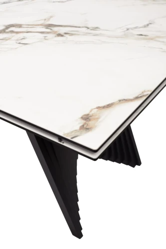 Стол IVAR 180 MARBLES KL-188 Контрастный мрамор, итальянская керамика, ®DISAUR