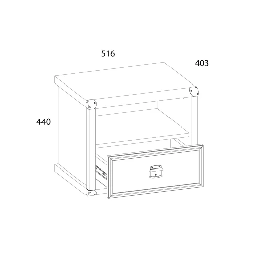 Тумба прикроватная 1S, MAGELLAN, цвет Сосна винтаж