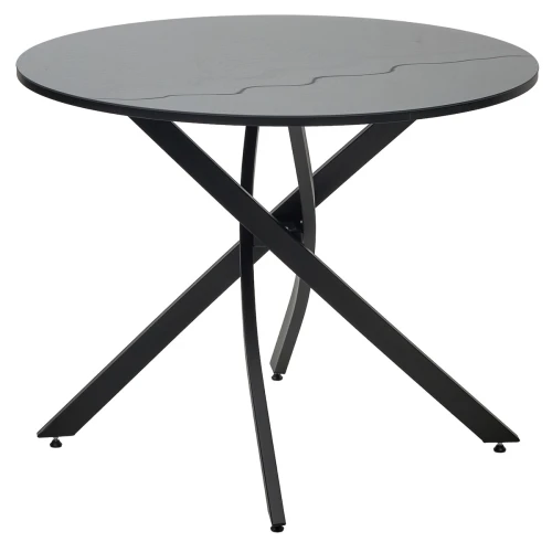 Стол ДАРИО D100 Черный, стекло/ Черный каркас М-City