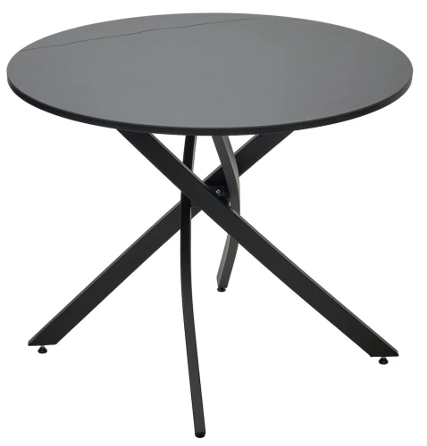 Стол ДАРИО D100 Черный, стекло/ Черный каркас М-City