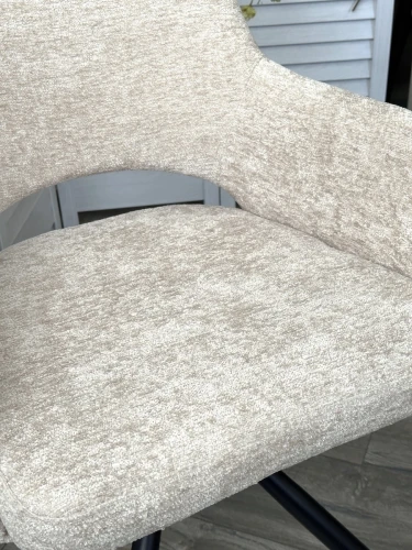 Стул NURI 180 град. поворот. 3018-10 бежевый, шенилл/ черный каркас, ®DISAUR