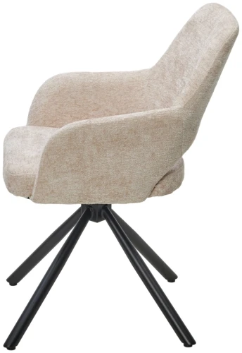 Стул NURI 180 град. поворот. 3018-10 бежевый, шенилл/ черный каркас, ®DISAUR