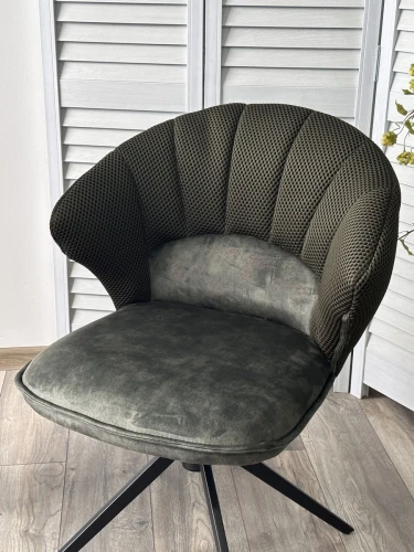 Стул ASTRA 360 град. поворот Зеленый Sonic 77 ткань / 7525-156 велюр / черный каркас, ®DISAUR