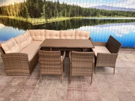 Обеденная группа плетеной мебели Албания + 2 кресла и диван Анкор