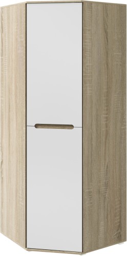 Шкаф угловой Ким, Белый глянец холодный, Сонома