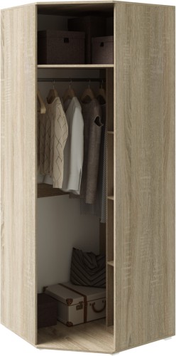 Шкаф угловой Ким, Белый глянец холодный, Сонома