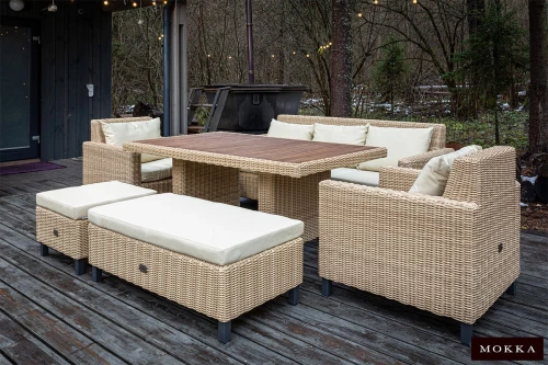 Комплект плетеной мебели MOKKA BELLA большой, соломенный