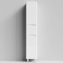 Пенал Адель 35 (1 ящик, 2 двери) напольный, белый глянец, правый, бельевая корзина