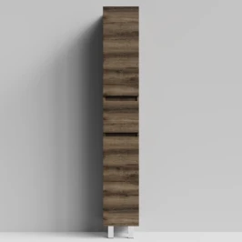 Пенал Бест 30 (2 двери, 1 ящик) напольный, Дуб крымский коричневый ПВХ 131005-9005, правый, бельевая корзина