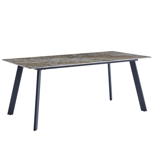 DT308 Стол обеденный Senafe, 180*90*75, керамич. столешница, основание металл черный