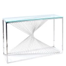 BS-1561 Консольный столик стеклянный 120*40*78, основание нержавеющая сталь хром