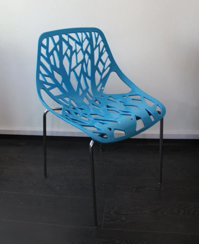 GH103/DC453 Стул пластиковый, ГОЛУБОЙ, каркас металл хром