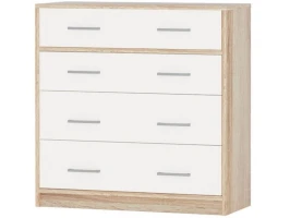 Комод «Стелс» 4ящ, Дуб сонома/белый