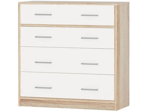 Комод «Стелс» 4ящ, Дуб сонома/белый