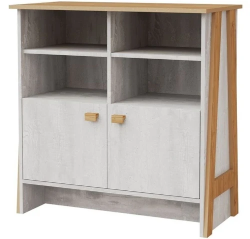 Тумба «Скандинавия 2Д 1» КМК 0905.32, Бетон пайн светлый/ дуб наварра