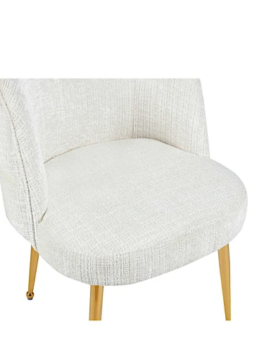 DC1288 Стул мягкий, БЕЛЫЙ велюр, каркас металл золото