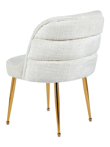 DC1288 Стул мягкий, БЕЛЫЙ велюр, каркас металл золото