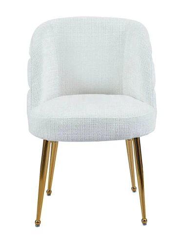 DC1288 Стул мягкий, БЕЛЫЙ велюр, каркас металл золото