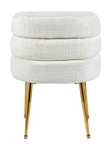 DC1288 Стул мягкий, БЕЛЫЙ велюр, каркас металл золото