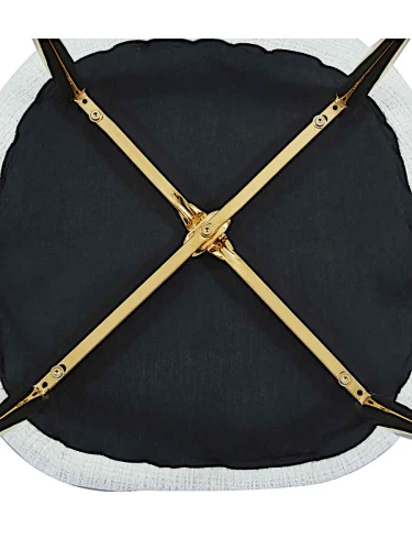 DC1288 Стул мягкий, БЕЛЫЙ велюр, каркас металл золото