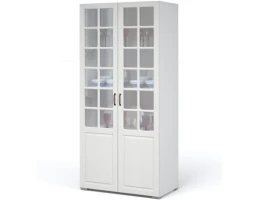 Витрина «Лацио» 2д, Белый/Белое дерево