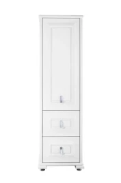 Пенал Риккардо 50 напольный, патина серебро, правая, белая