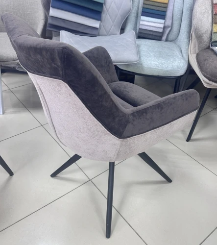 Стул МАРК 360 град., цвет B-03/LOTOS-03 бежевый, велюр / черный каркас М-City