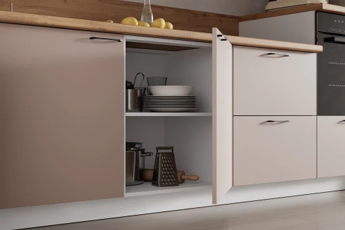 Готовая кухня КГ Угловой 1500*2250 (без пм) Эмаль, Крем  Арника РМ в.3