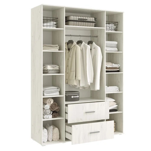 Шкаф четырехстворчатый Фиеста (1600), Графит, Дуб Крафт белый