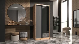 Шкаф-купе Альянс 1,0 м, Графит, Дуб крафт